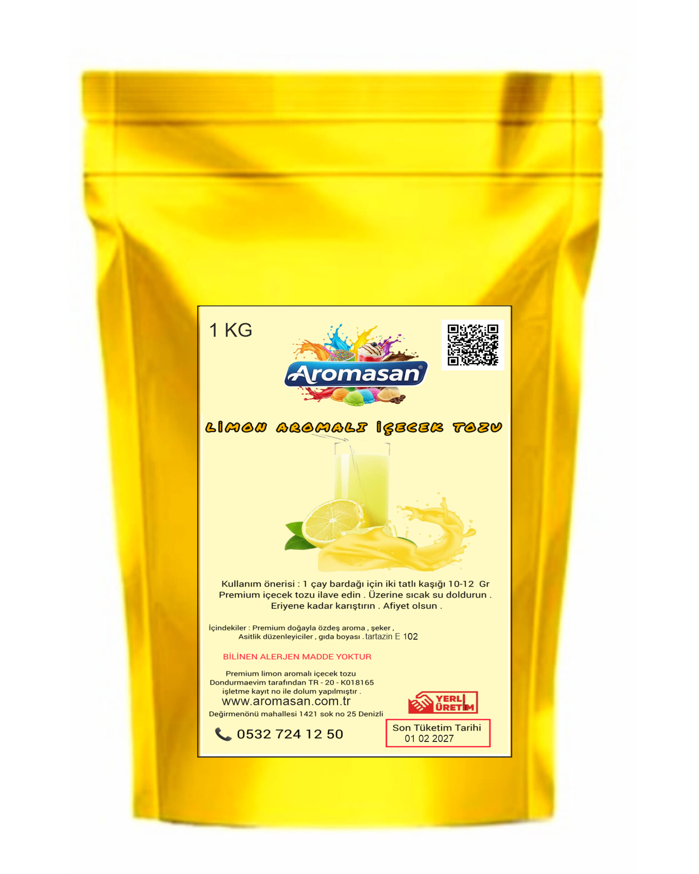 Aromasan Limon Aromalı Oralet 1 kg ürün görseli
