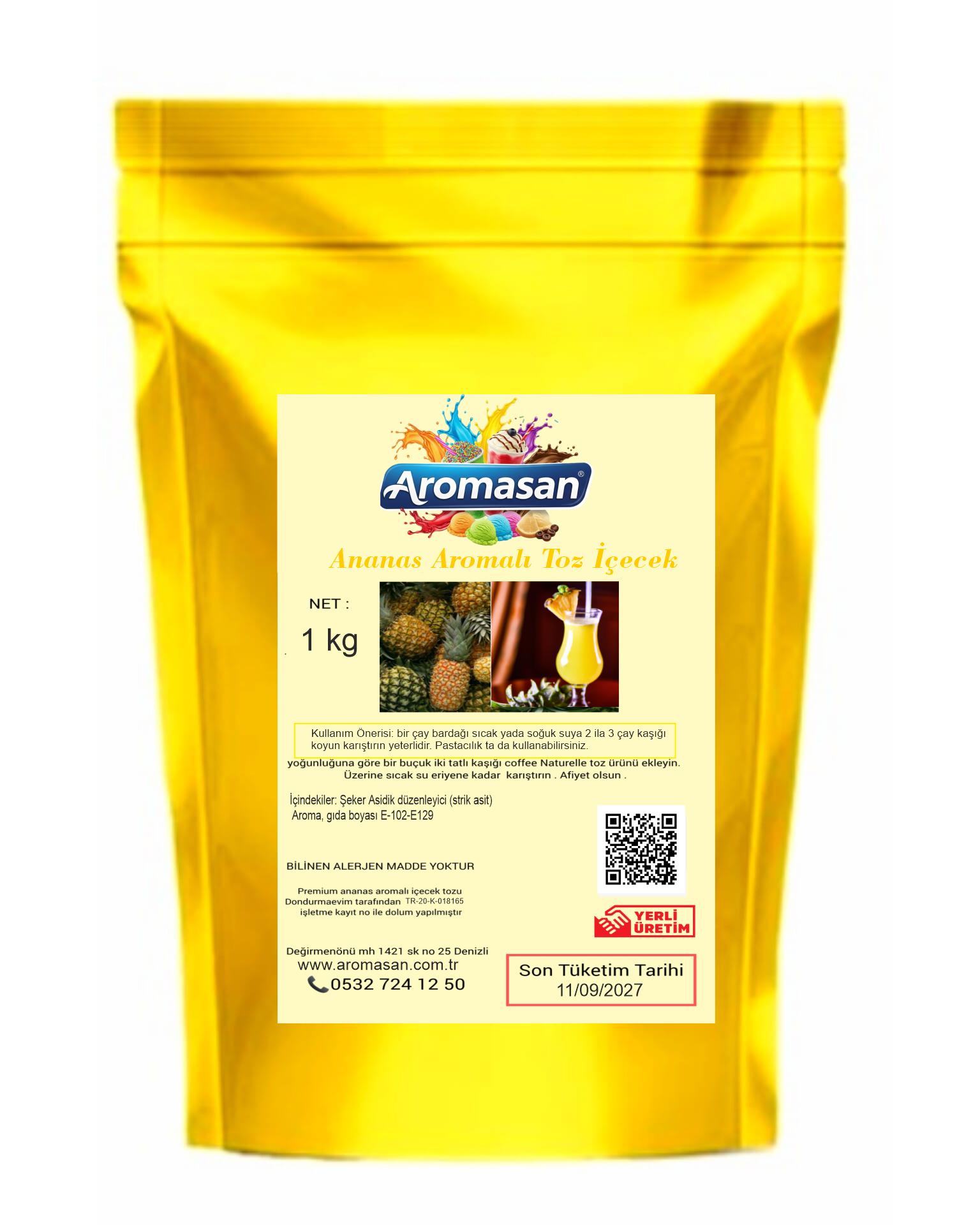 Ananas Aromalı İçecek Tozu 1 kg ürün görseli