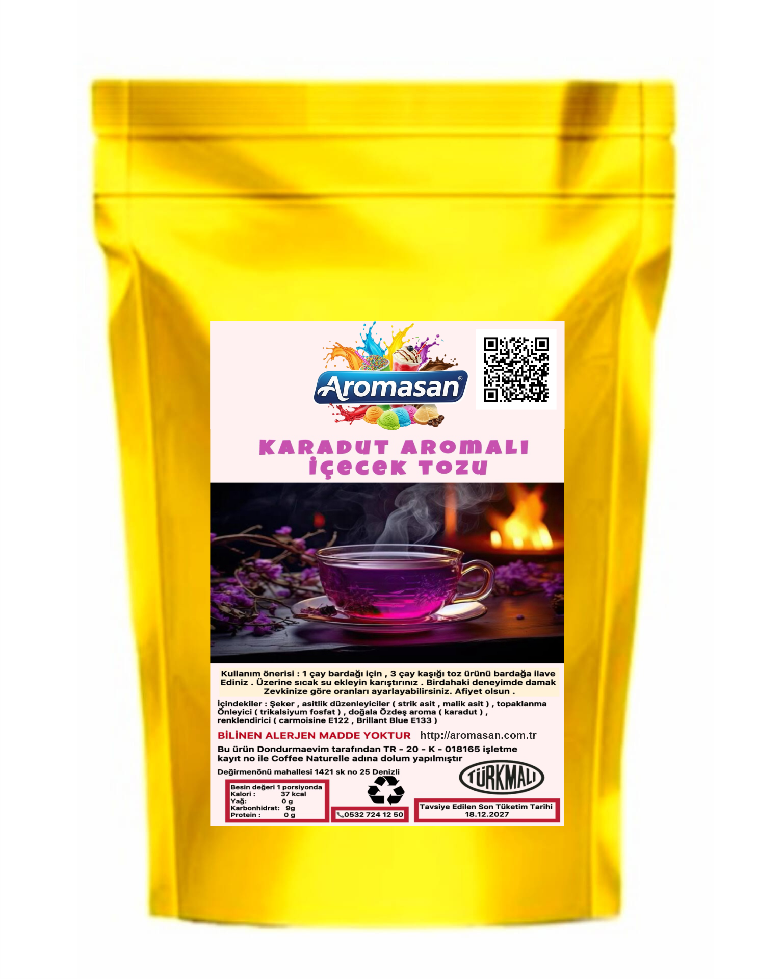 Karadut Aromalı İçecek tozu oralet 1 kg ürün görseli