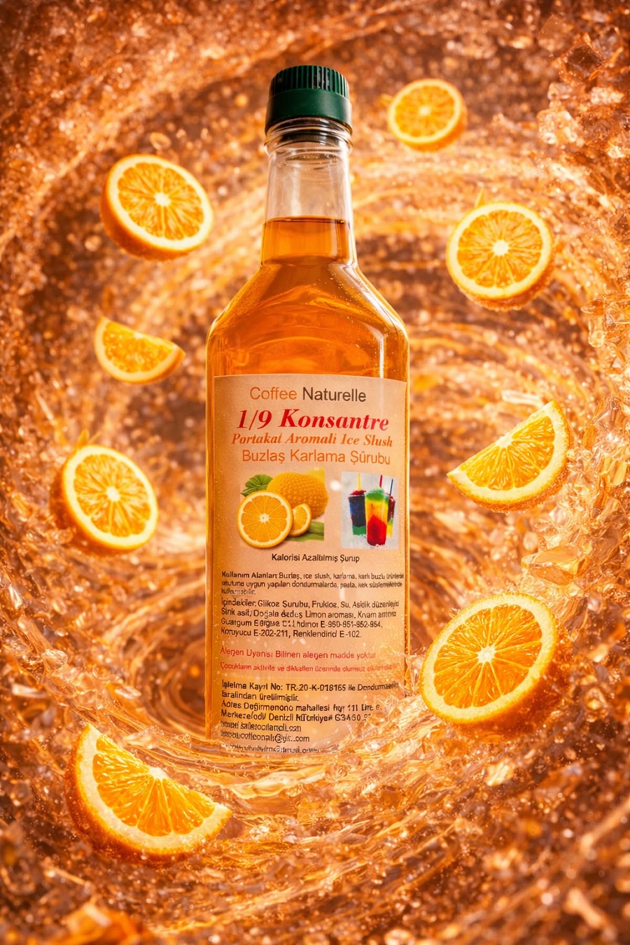 Portakal Aromalı Buzlaş Şurubu 1 Litre – 1’e 9 Konsantre ürün görseli