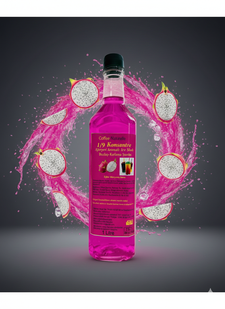Ejder Meyvesi Aromalı Buzlaş Şurubu 1 Litre – 1’e 9 Konsantre ürün görseli