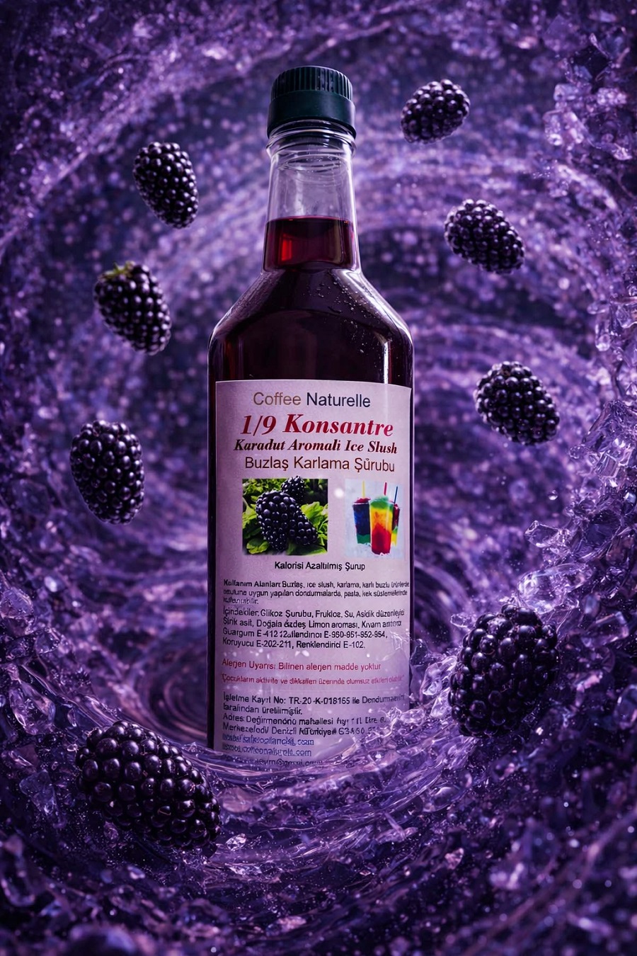 Karadut Aromalı Buzlaş Şurubu 1 Litre – 1’e 9 Konsantre ürün görseli