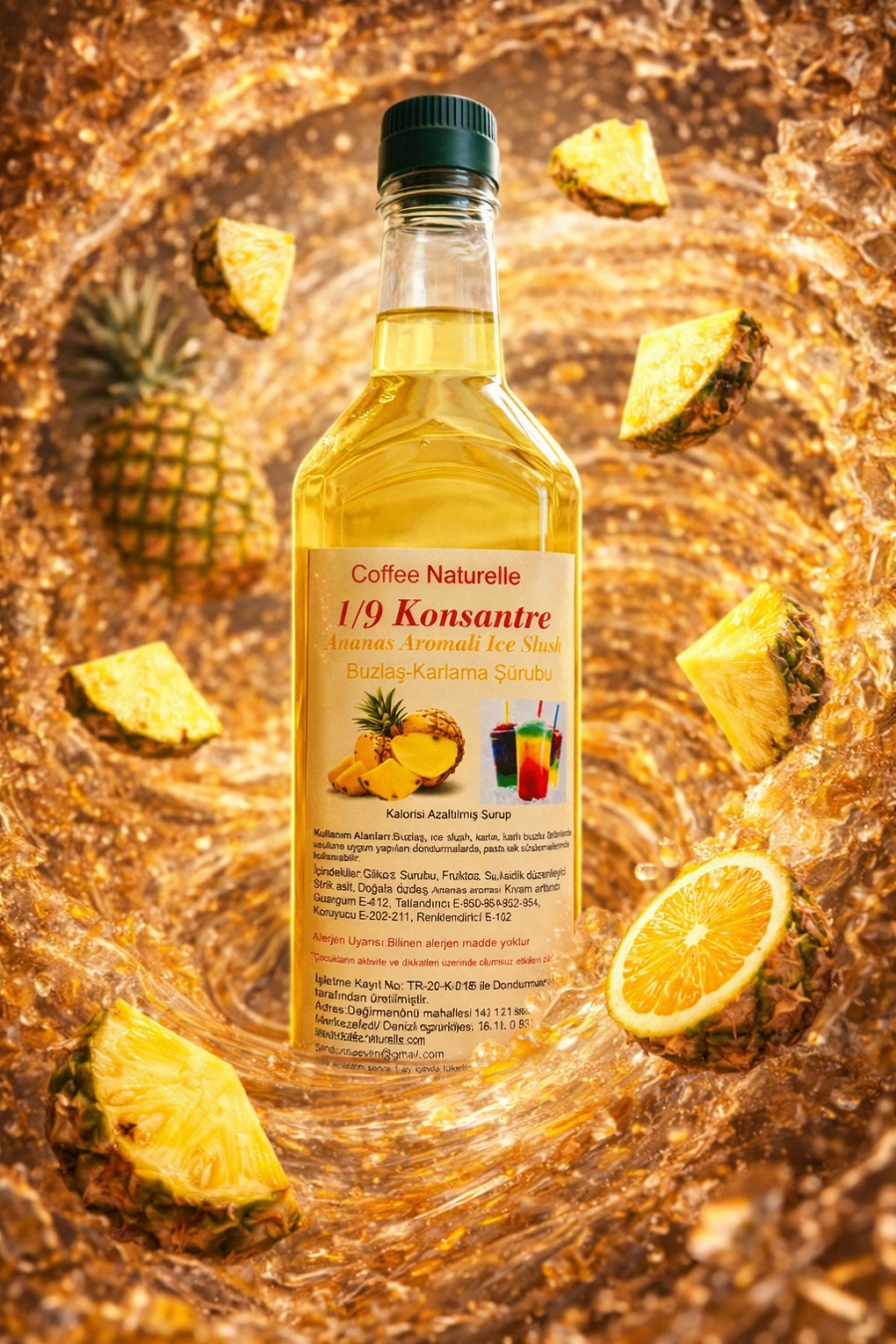 Ananas Aromalı Buzlaş Şurubu 1 Litre – 1’e 9 Konsantre ürün görseli