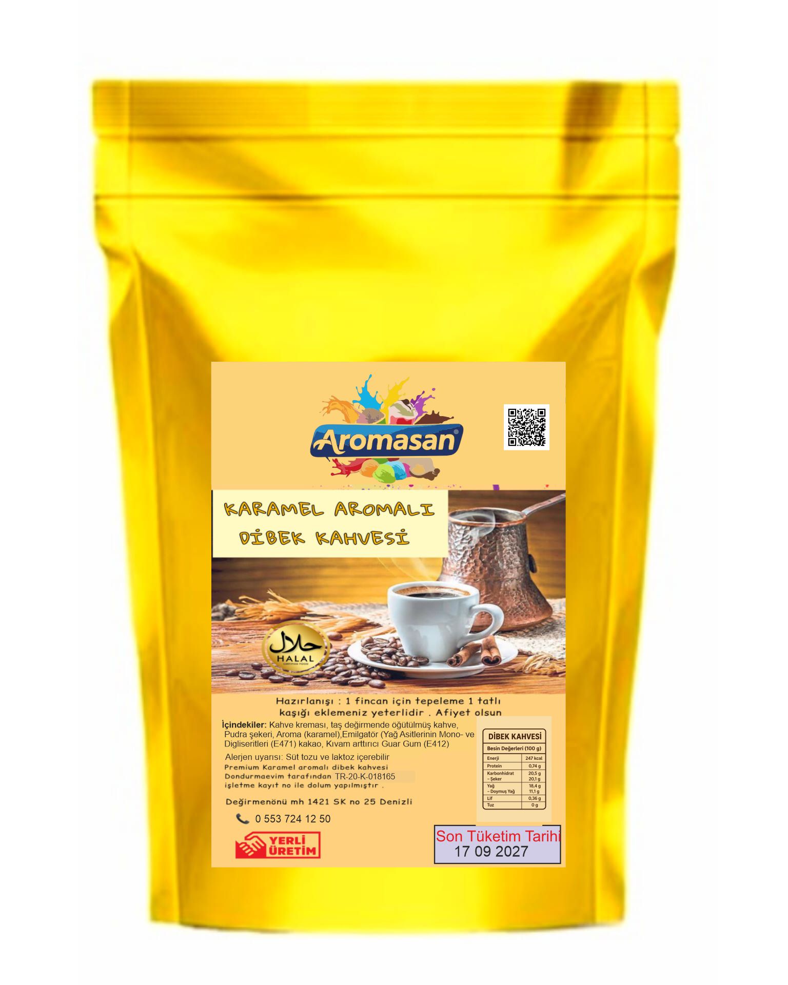 Karamel Aromalı Dibek Kahvesi 1 kg ürün görseli