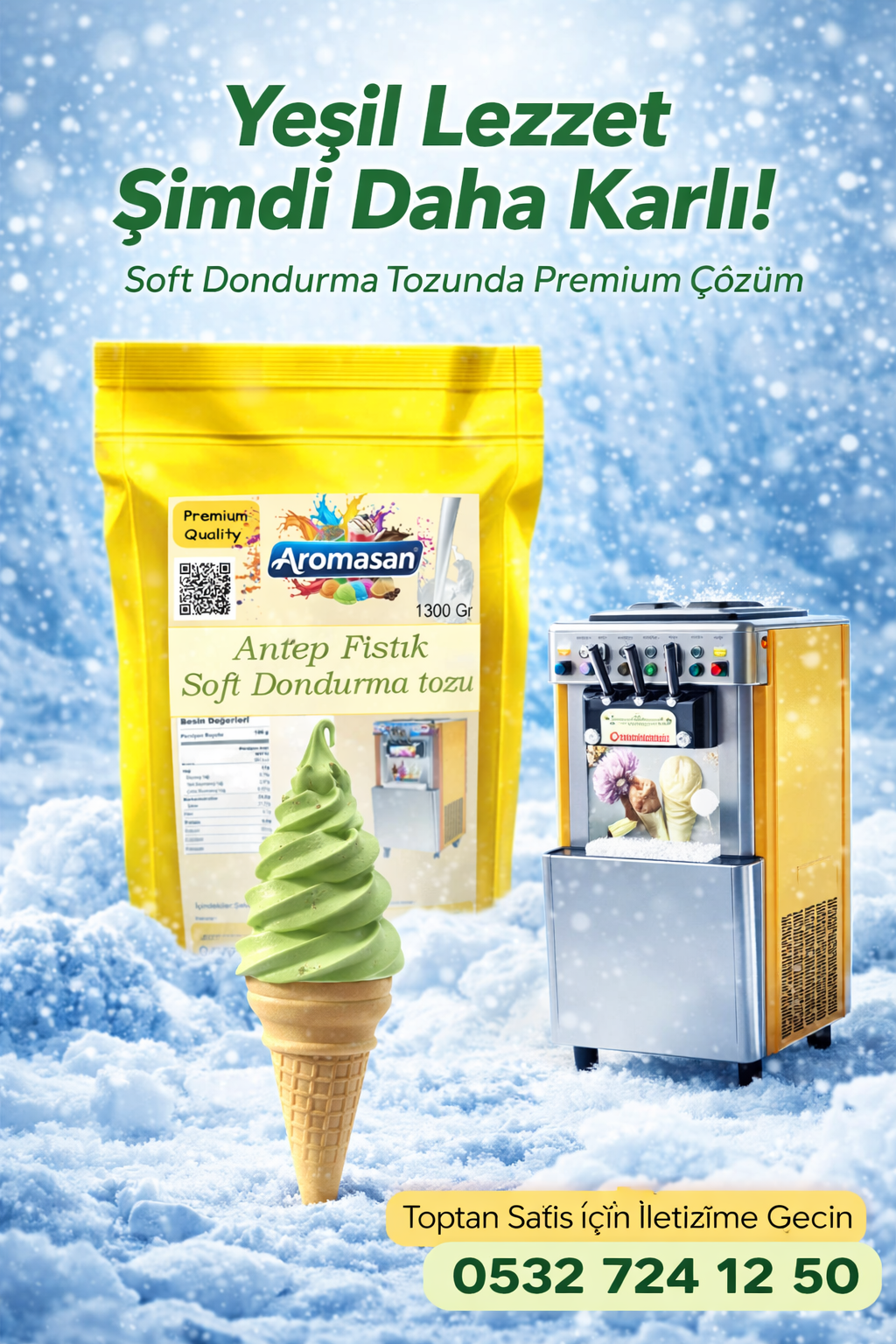 Antep Fıstık Aromalı Soft Dondurma Tozu 1300 gr ürün görseli