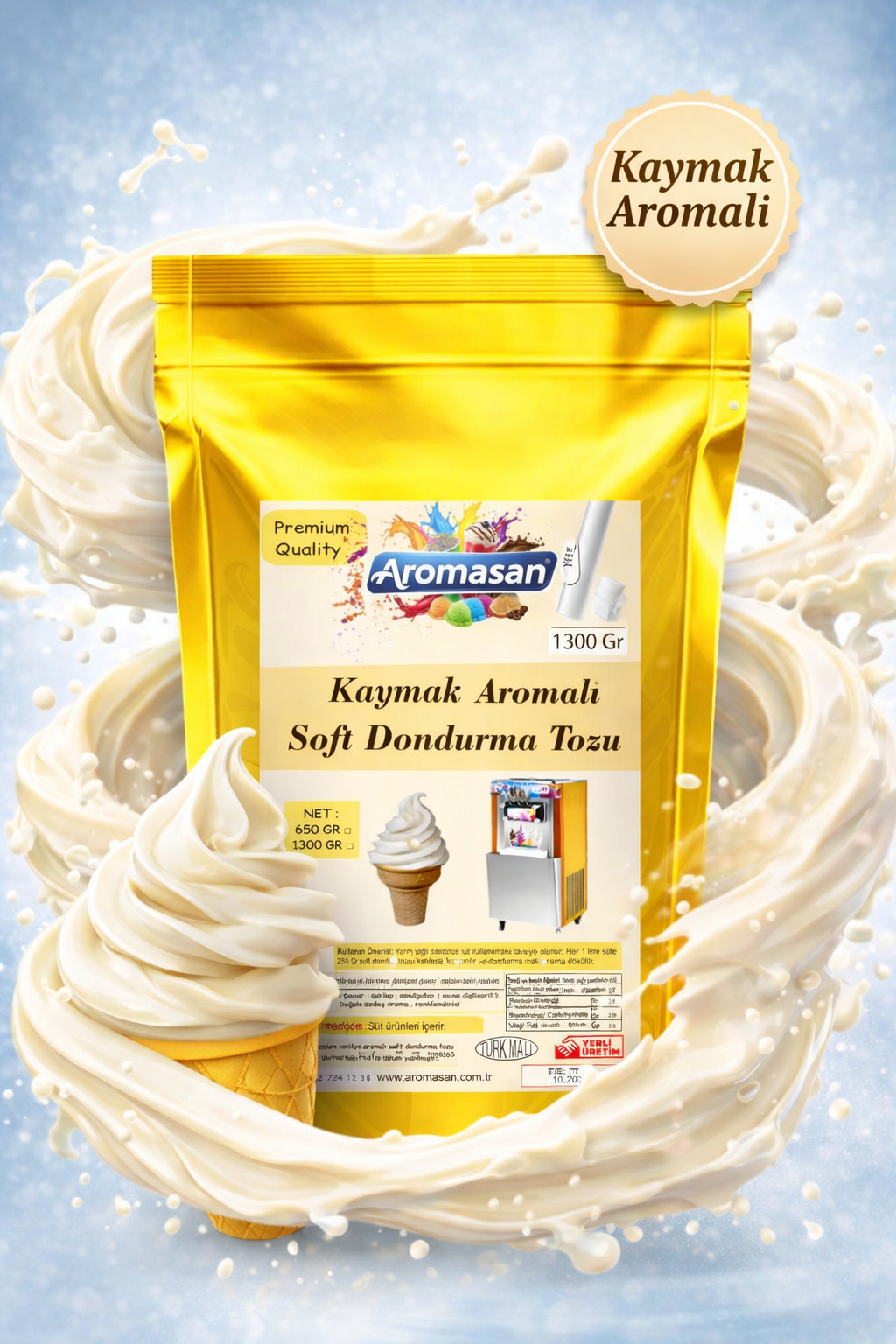 Kaymak Aromalı Soft Dondurma Tozu 1300 gr ürün görseli