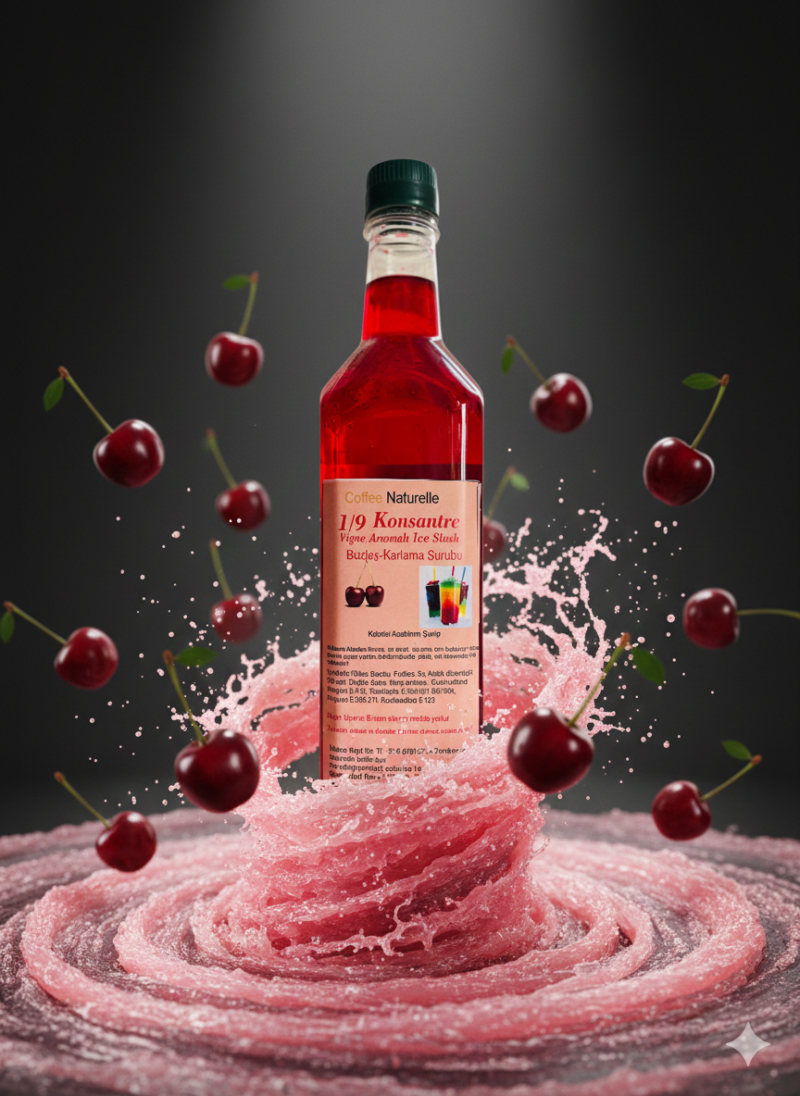 6×1 Litre Vişne Aromalı Konsantre Şurup – 1’e 9 Sulandır, Her Şişeden 10 Litre Buzlaş! – Coffee Naturelle ürün görseli