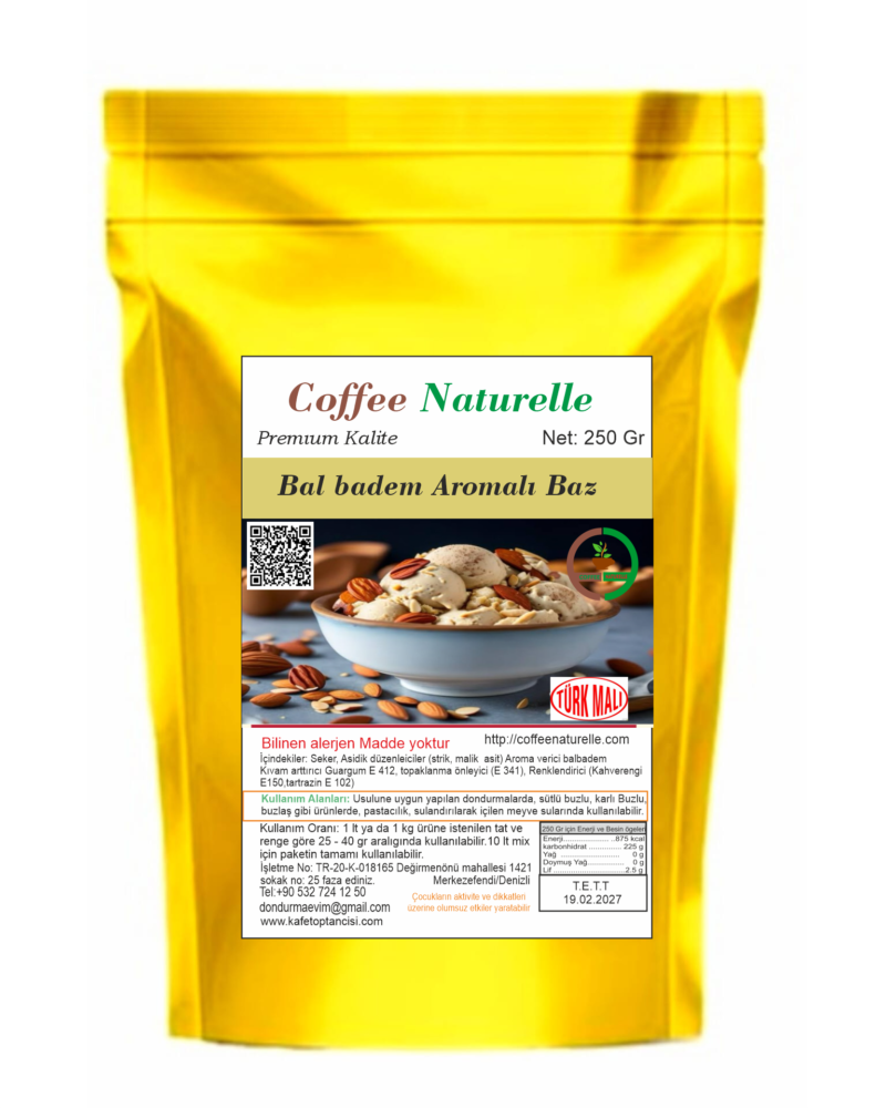 Bal Badem Aromalı Dondurma ve Pastacılık Tozu 250 gr – Coffee Naturelle ürün görseli