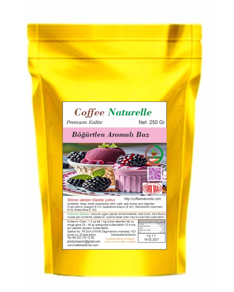 Böğürtlen Aromalı Dondurma ve Pastacılık Tozu 250 gr – Coffee Naturelle ürün görseli