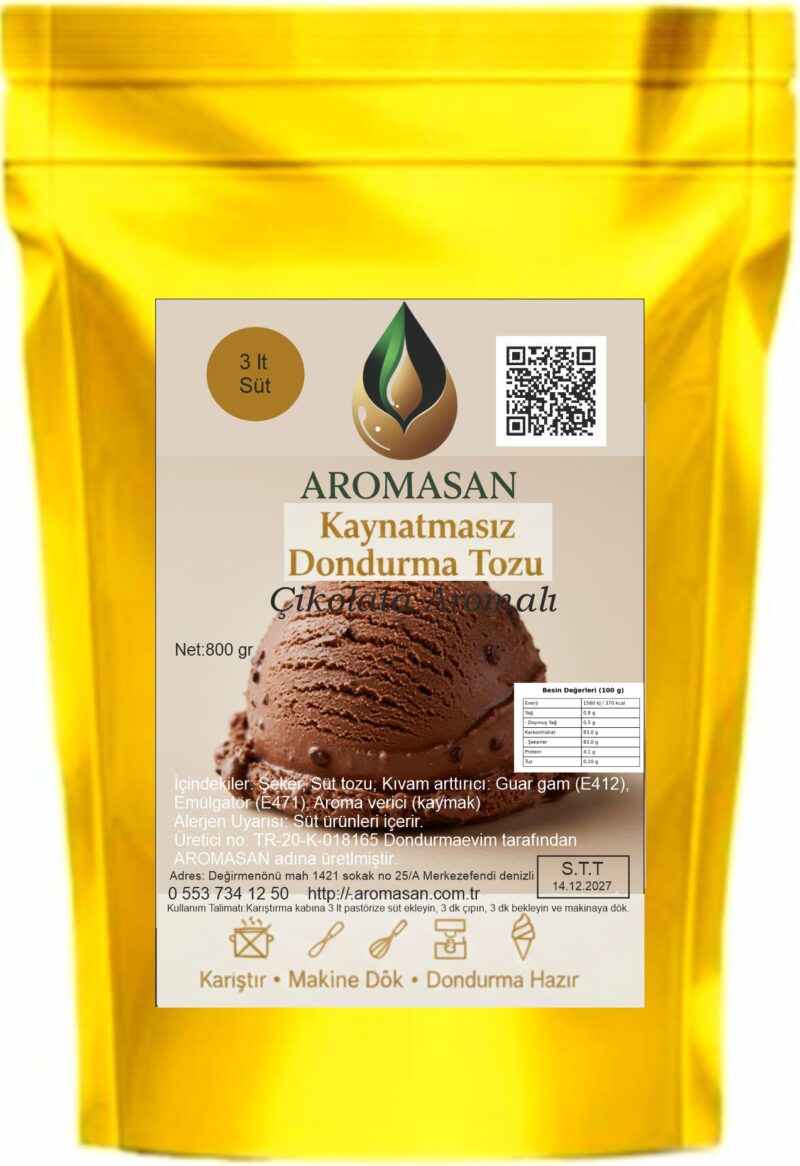 Çikolata Aromalı Kaynatmasız Dondurma Tozu 800 gr – Kakaolu Hazır Karışım – Coffee Naturelle ürün görseli