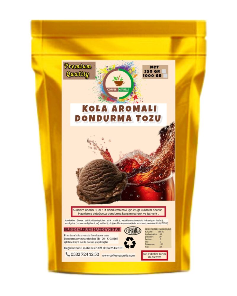 Cola Aromalı Dondurma ve Pastacılık Tozu 250 gr – Coffee Naturelle ürün görseli
