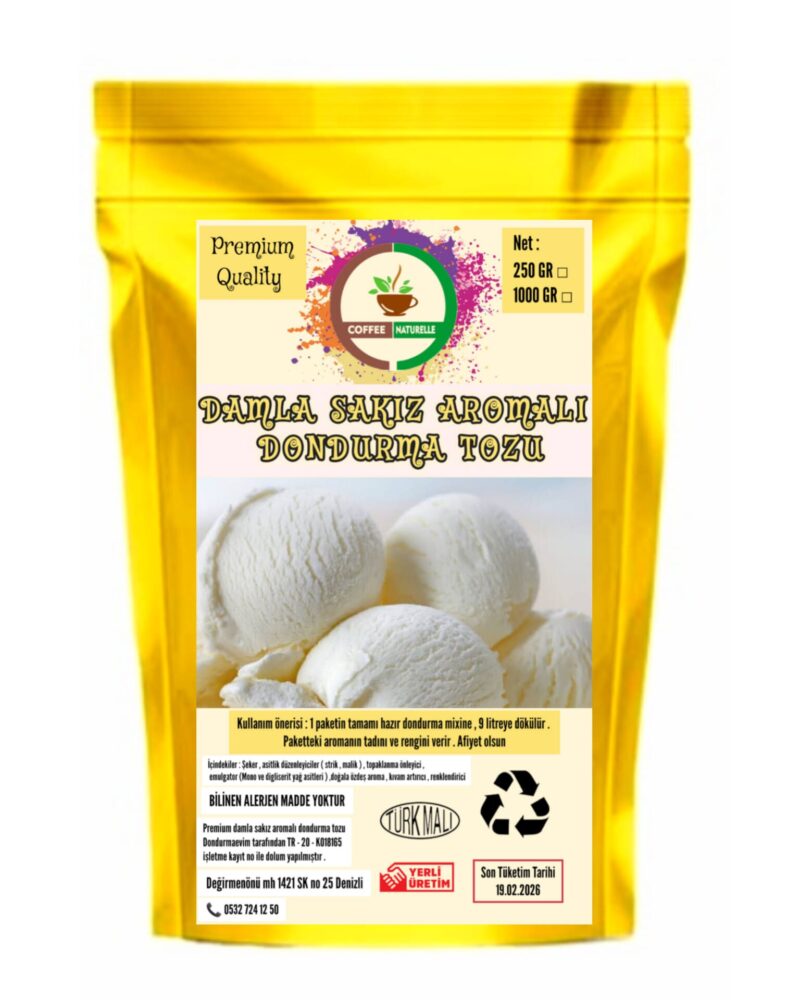 Damla Sakız Aromalı Dondurma ve Pastacılık Tozu 250 gr – Coffee Naturelle ürün görseli
