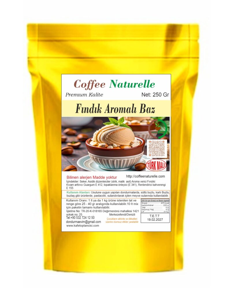 Fındık Aromalı Dondurma ve Pastacılık Tozu 250 gr – Coffee Naturelle ürün görseli