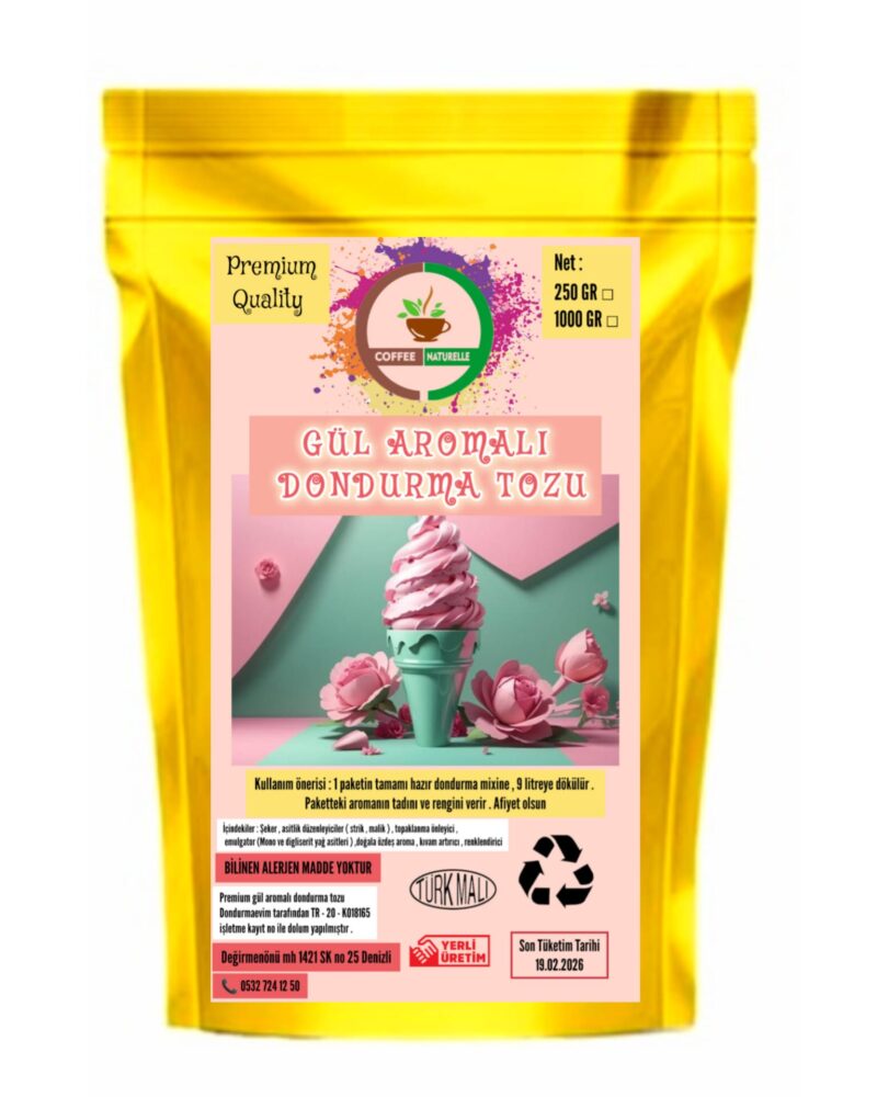 Gül Aromalı Dondurma ve Pastacılık Tozu 250 gr – Coffee Naturelle ürün görseli