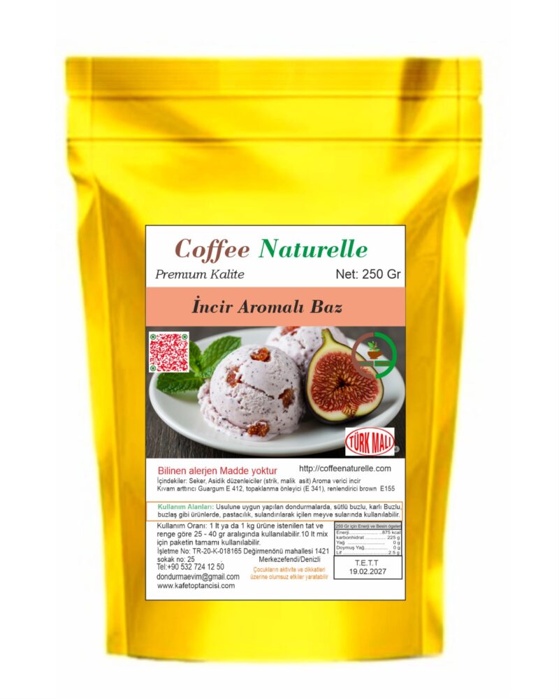 İncir Aromalı Dondurma ve Pastacılık Tozu 250 gr – Coffee Naturelle ürün görseli
