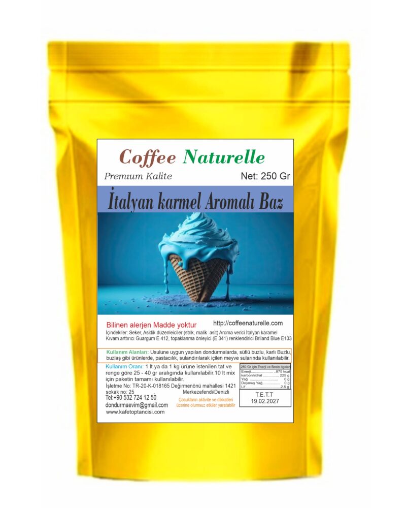 İtalyan Karamel Aromalı Dondurma Tozu | 250 gr | Coffee Naturelle – Coffee Naturelle ürün görseli