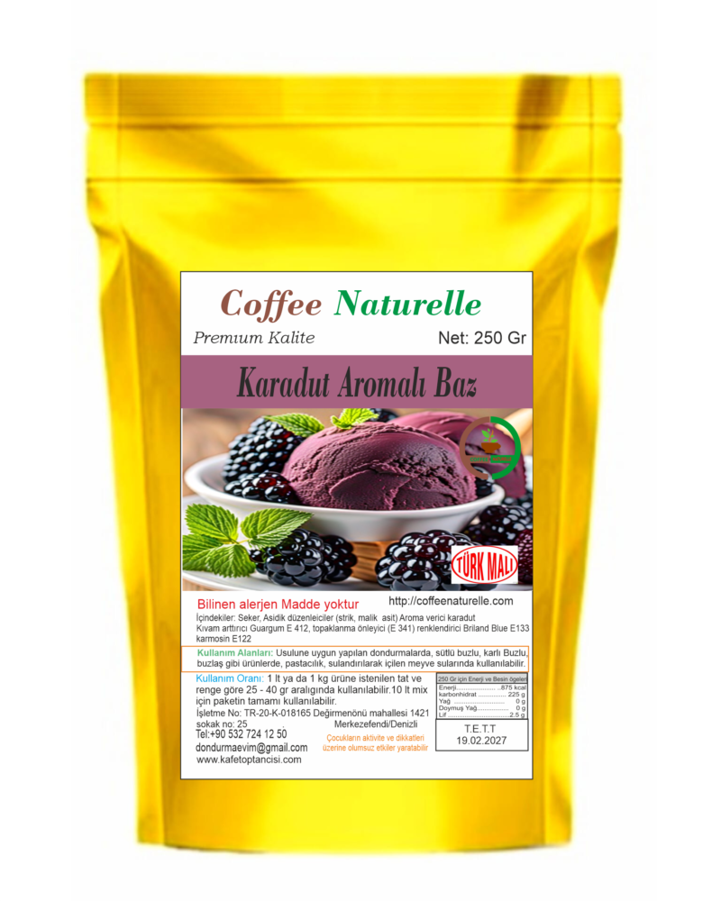Karadut Aromalı Dondurma ve Pastacılık Tozu 250 gr – Coffee Naturelle ürün görseli