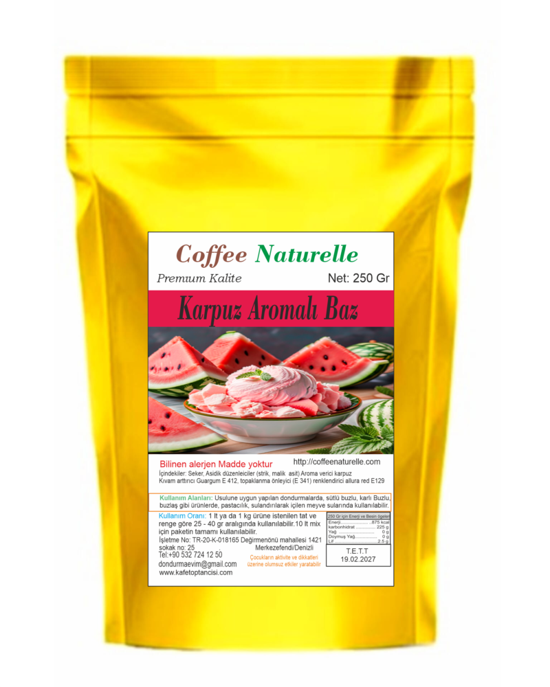 Karpuz Aromalı Dondurma ve Pastacılık Tozu 250 gr – Coffee Naturelle ürün görseli