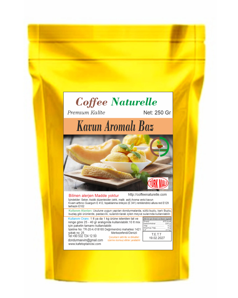 Kavun Aromalı Dondurma ve Pastacılık Tozu 250 gr – Coffee Naturelle ürün görseli