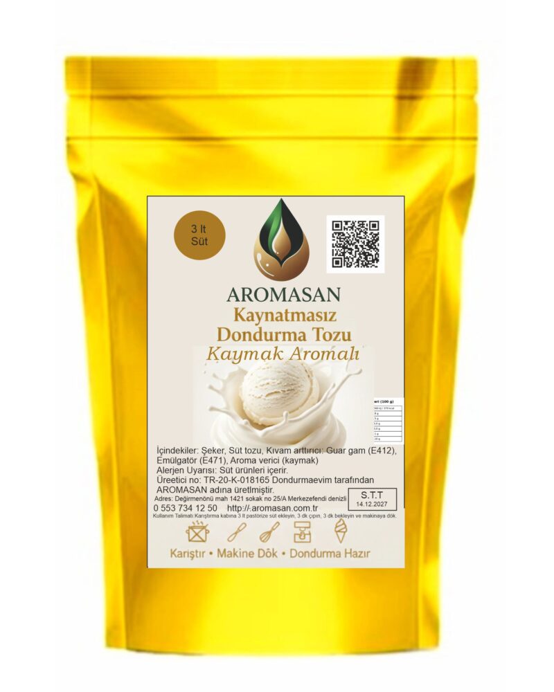 Kaymak Aromalı Kaynatmasız Dondurma tozu 800 gr – Coffee Naturelle ürün görseli